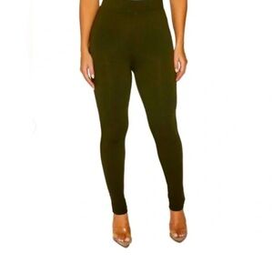 Naked Wardrobe NW Leggings Olive Green NWT